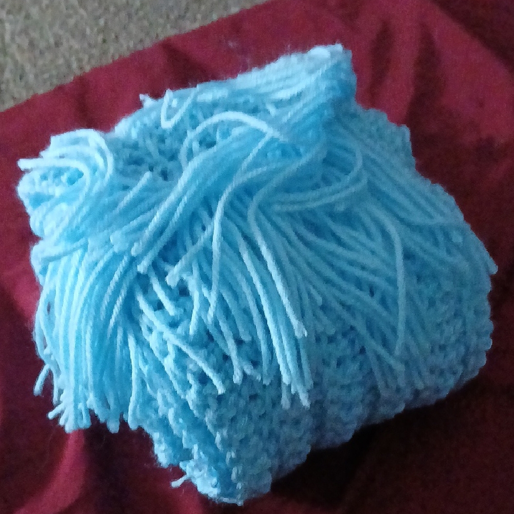 Vibrant Blue Knitted Throw